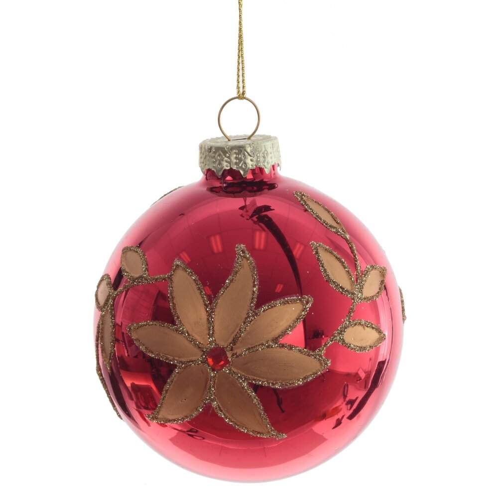 REMECO COLLECTION Игрушка елочная Шар 809729 красный/золото стекло 8см