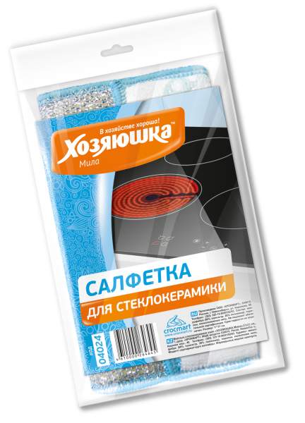 ХОЗЯЮШКА МИЛА Салфетка 04024 д/стекл.керам. плит