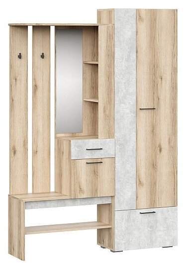 Прихожая  Фаворит-1  Дуб Делано/цемент светлый