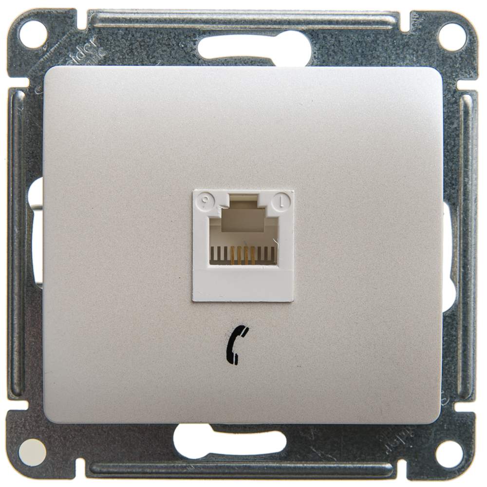 Розетка SE Glossa  Перламутр  RJ11 телеф. 1-м   GSL000681Т