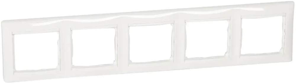 Рамка  VALENA  5 пост  гориз.белая  774455/ 50894