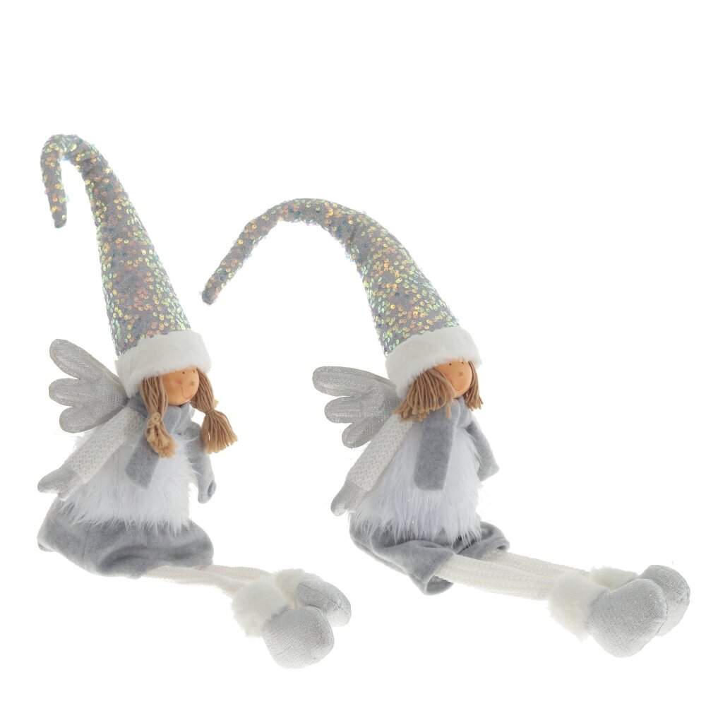 REMECO COLLECTION Игрушка набивная 791493 Ангел Мальчик/Девочка белый/серебро 23х11х25/85см 2 вида 