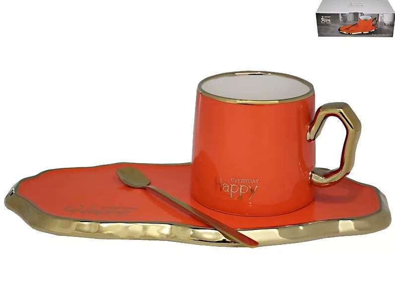 LENARDI Набор чайный 106-080 2пр/1перс 280мл оранжевый