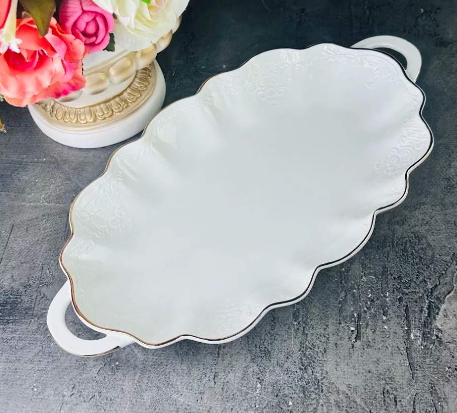 LENARDI Maria Gold Блюдо 226-193 с ручками овальное 35см 