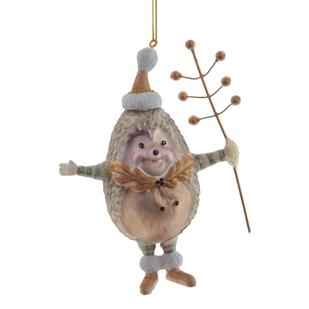 REMECO COLLECTION Игрушка елочная 809395 Ёжик 9,5х5х12см (стекло)  