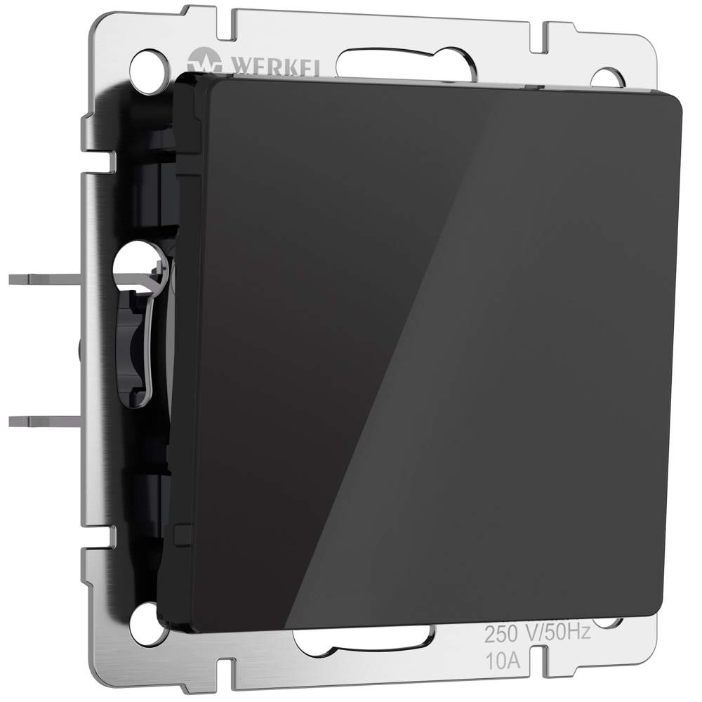 Выкл.  Werkel  1-кл.  (черный акрил)  -  W1110048
