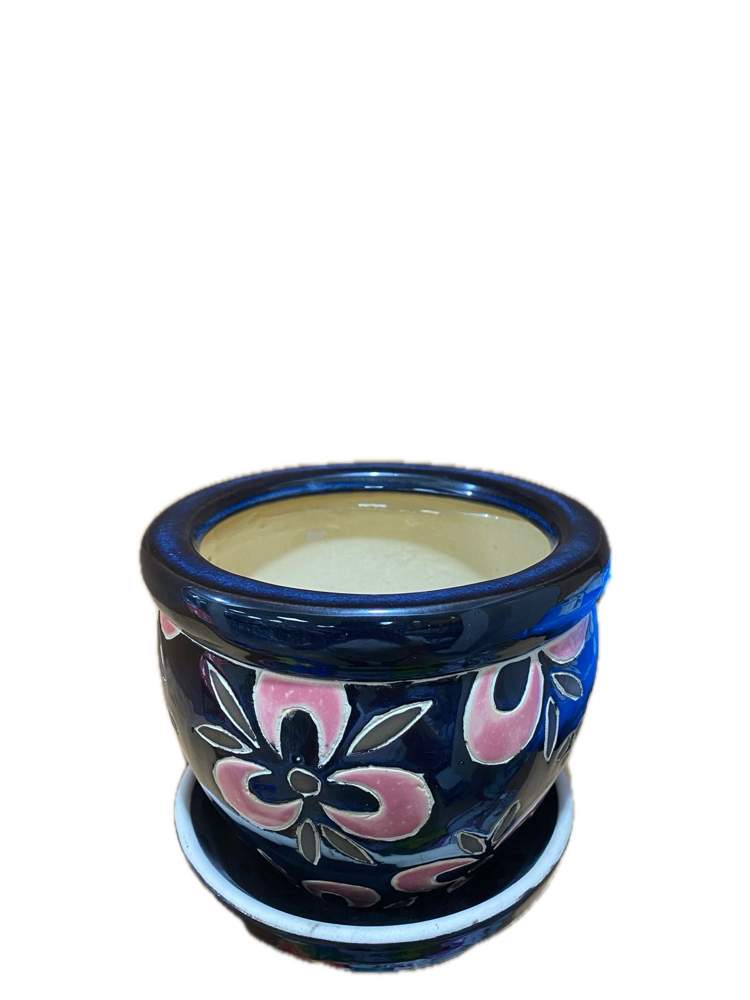 Горшок  Красно-черный  №3  d17см  7219ВТ