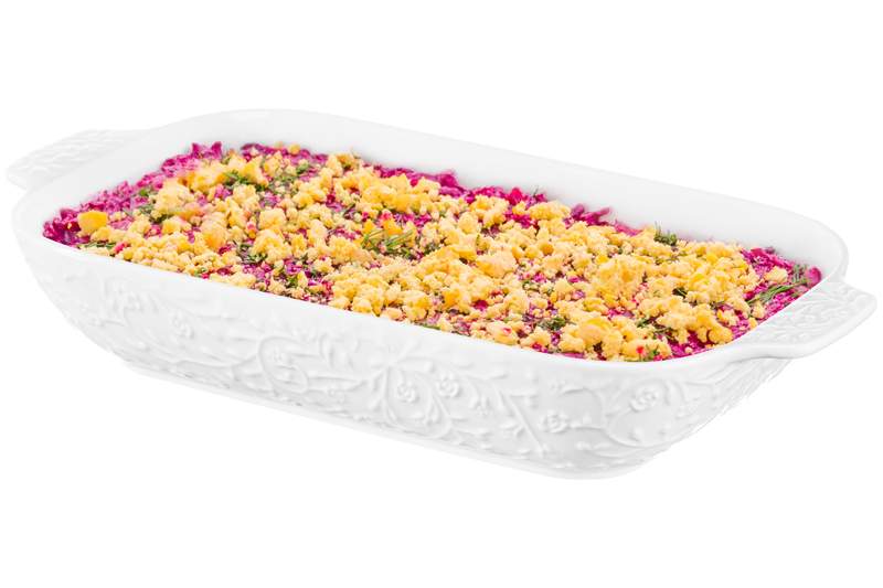 ELAN GALLERY Веточки-цветочки Блюдо-шубница 630084 1л 29х15,5х5,5см 