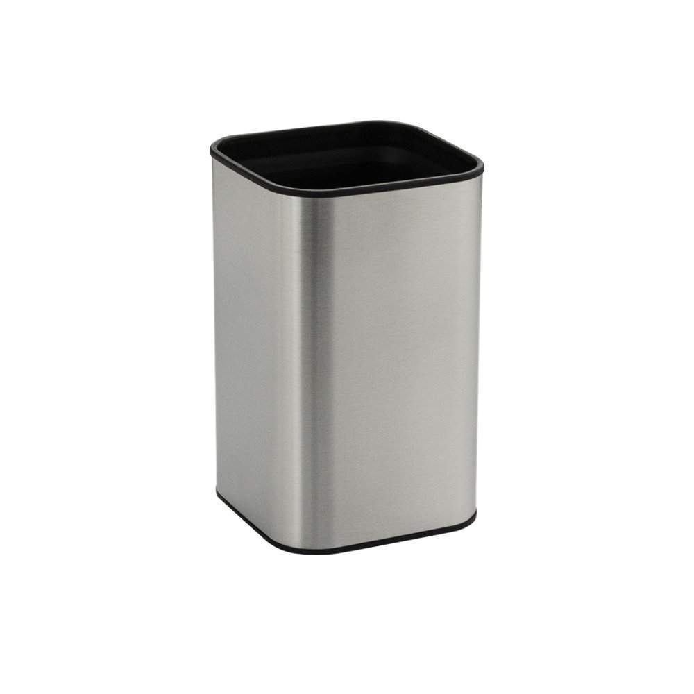 Стакан д/зубных щеток и паст настол. Санакс  22072 матов.нерж.сталь+черный пластик