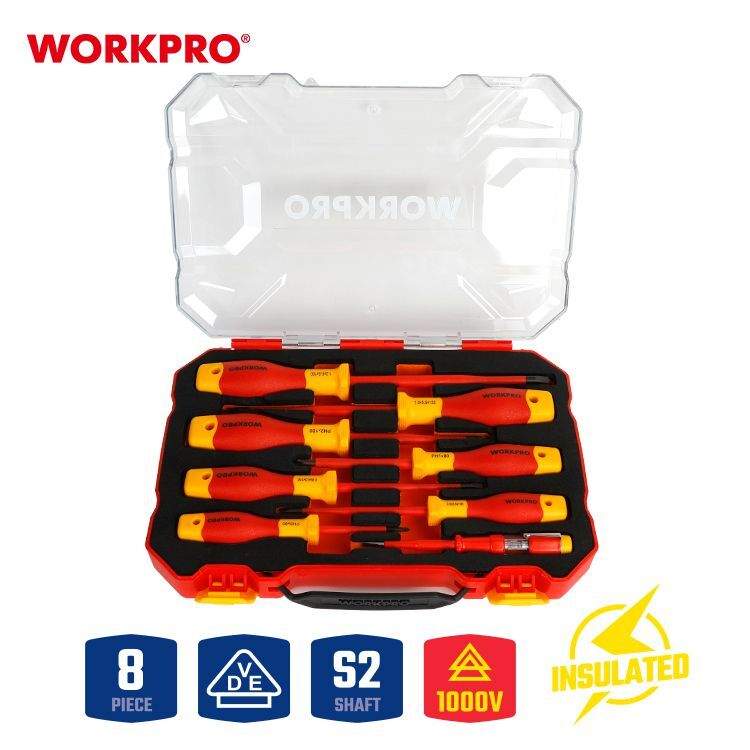 Набор WorkPro диэлектр.отверток 8шт (в боксе)  WP204700