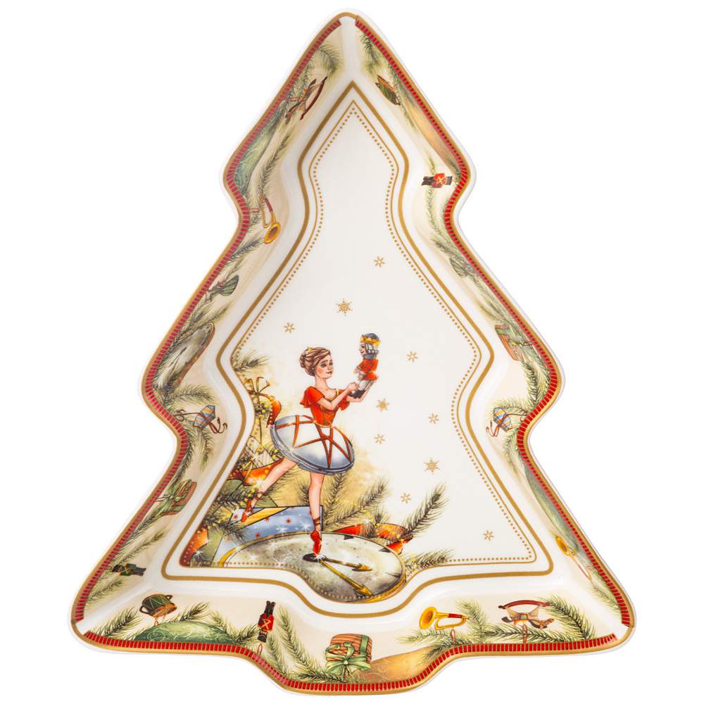 LEFARD Щелкунчик Блюдо 85-1925 елка 25х21х4см