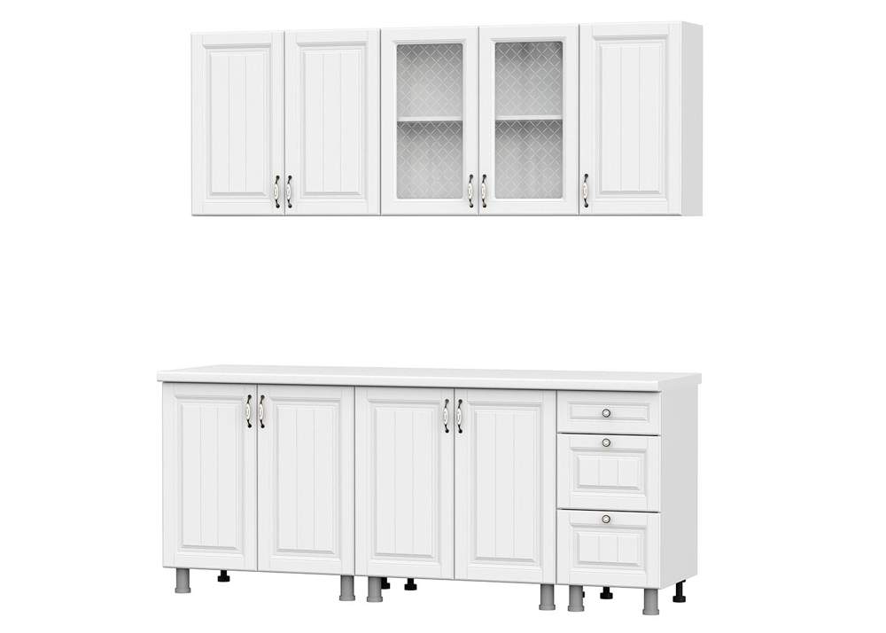 Набор кух/меб. Прованс 2м  Графит софт/белый / без столеш.