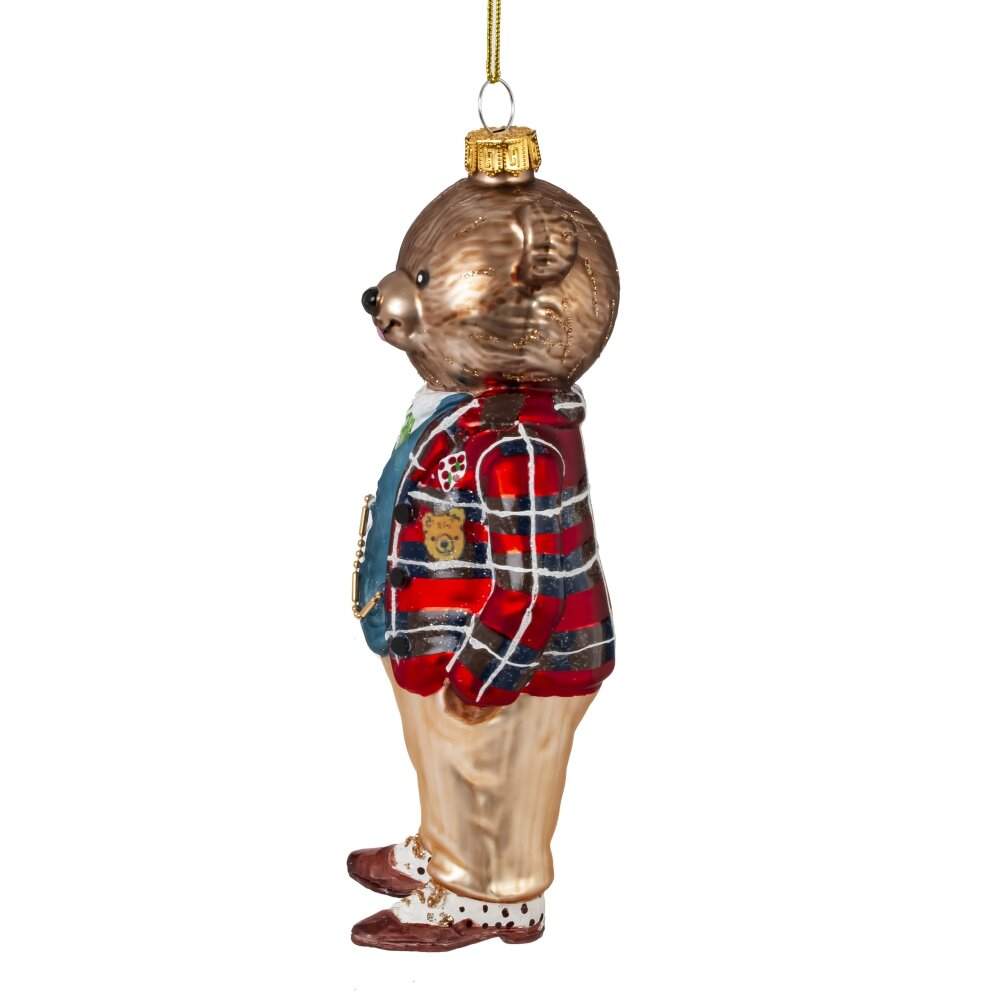 REMECO COLLECTION Игрушка елочная 813796 Медведь 7,5х6х16см (стекло)  