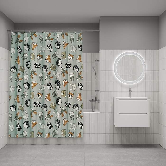 Штора д/ванной IDDIS 200*180см  полиэст. BA02P18i11