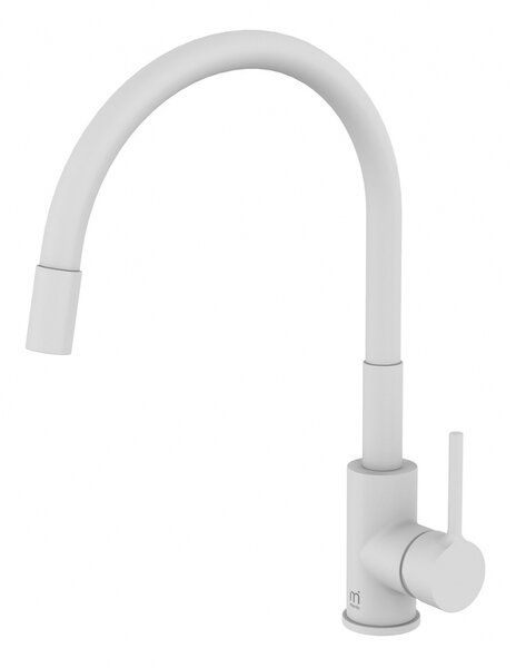 Смеситель Milardo Meal  M01WT0FM05 д/кухни с гибким излив., белый матов.