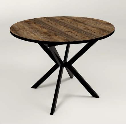 Стол Верди-100 ЛДСП 22мм1000(1300)*1000  Дуб Крафт золотой +  Z 03 черный