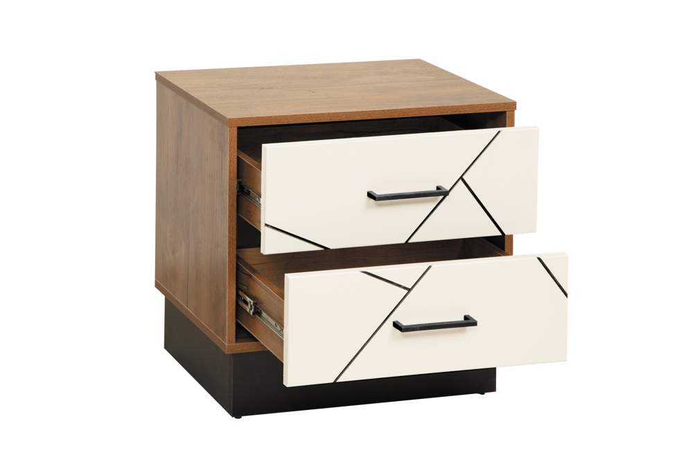 Гамма 54.19  Тумба прикроватная (таксония/черный/пленка;ПВХ белый) 535х548х362