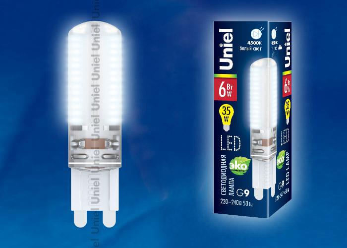 Лампа Uniel LED-JCD-6W/NW/G9/CL SIZ03TR  10714