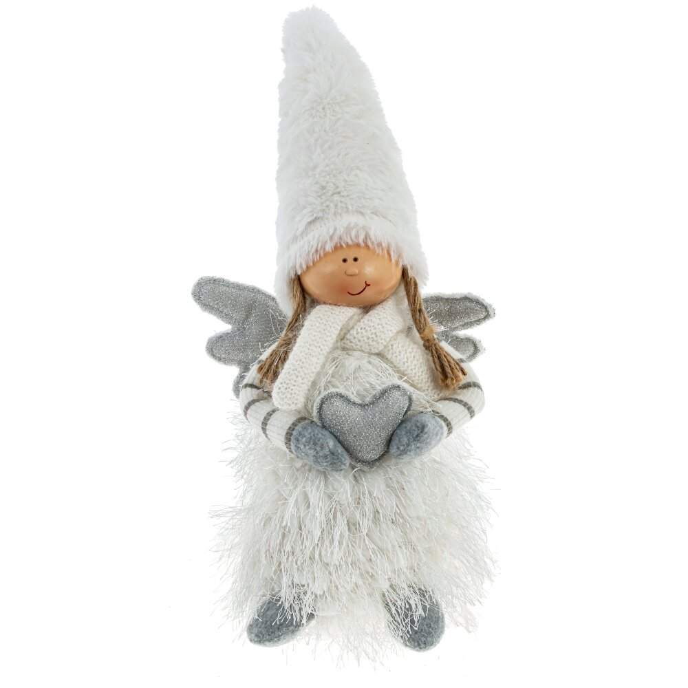 REMECO COLLECTION Игрушка набивная 761777 Ангел белый/серебро 13х8х30см