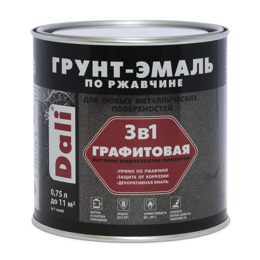 Эмаль Dali Графитовая по ржавчине темная медь  0,75л Рогнеда  20665