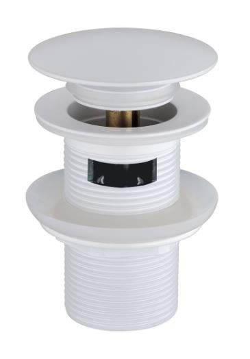 Донный клапан с переливом белый  Матовый