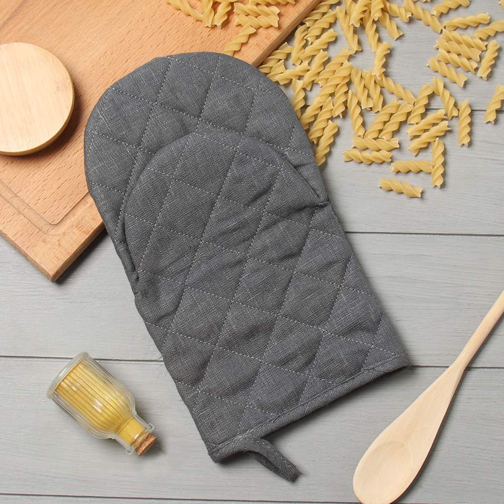 ЭТЕЛЬ Eco Варежка-прихватка 15х28см grey 100% лен 245г/м2 10179633