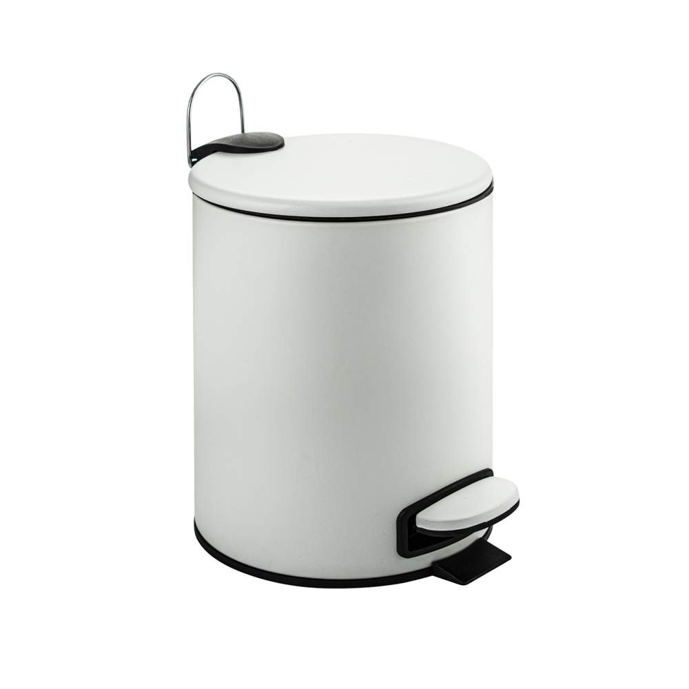 Ведро круглое   5л с пед. нерж. с микролифт. БЕЛОЕ Санакс 10502