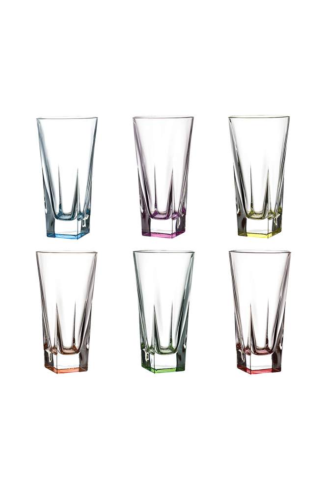 RCR Fusion Набор стаканов 380мл д/воды 6шт цветные 44223