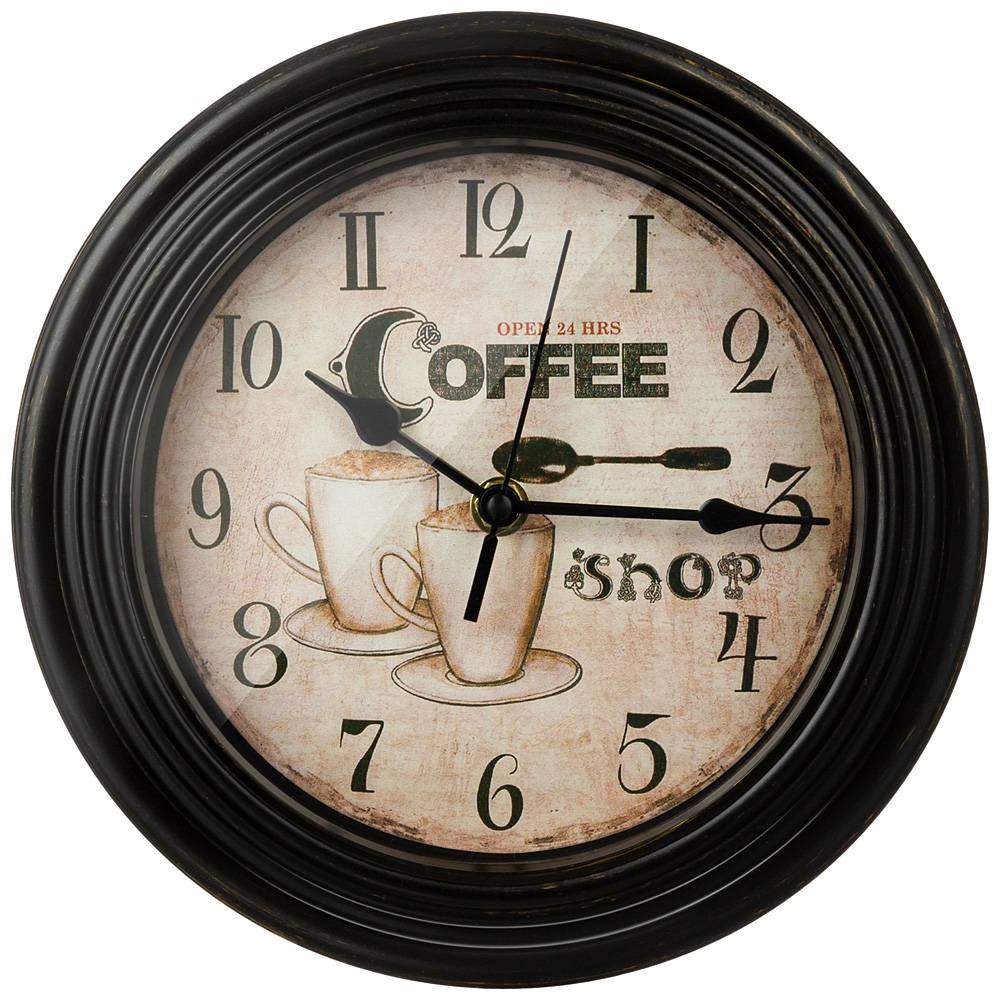 LEFARD Часы 220-449 Coffee Shop настенные 22,8x22,8x4,6см пластик 