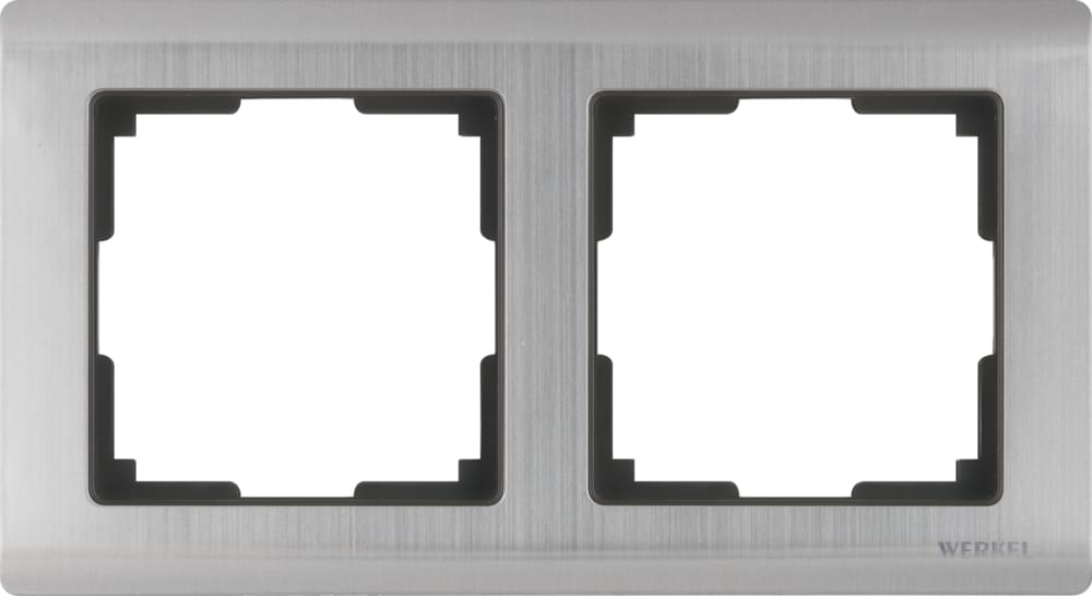 Рамка  Frame глянц. никель 2-м  WL02-02 Металл/Пластик Metallic - W0021602