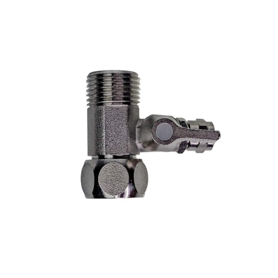 Тройник  с краном  F9007  1/2-1/2-1/4