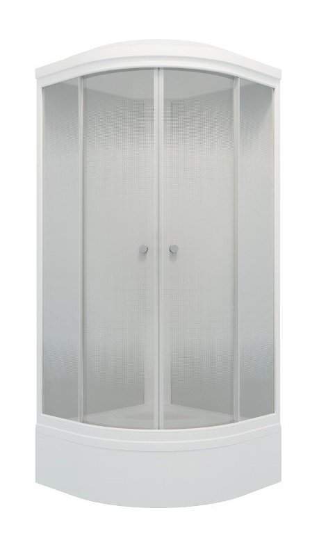 Душевая кабина "Лайт В" 1/4 круга,Градиент белый, сред.поддон 100х100 + ДН4(7мест + сифон D50мм)