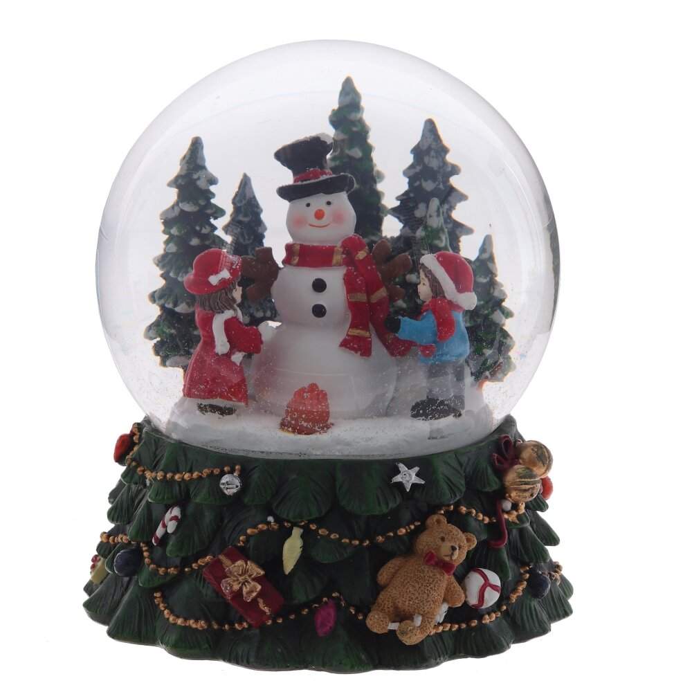 REMECO COLLECTION Фигурка 808421 Шар водяной Снеговик 15х15х20см (подсветка,музыка,вьюга,AAх3)