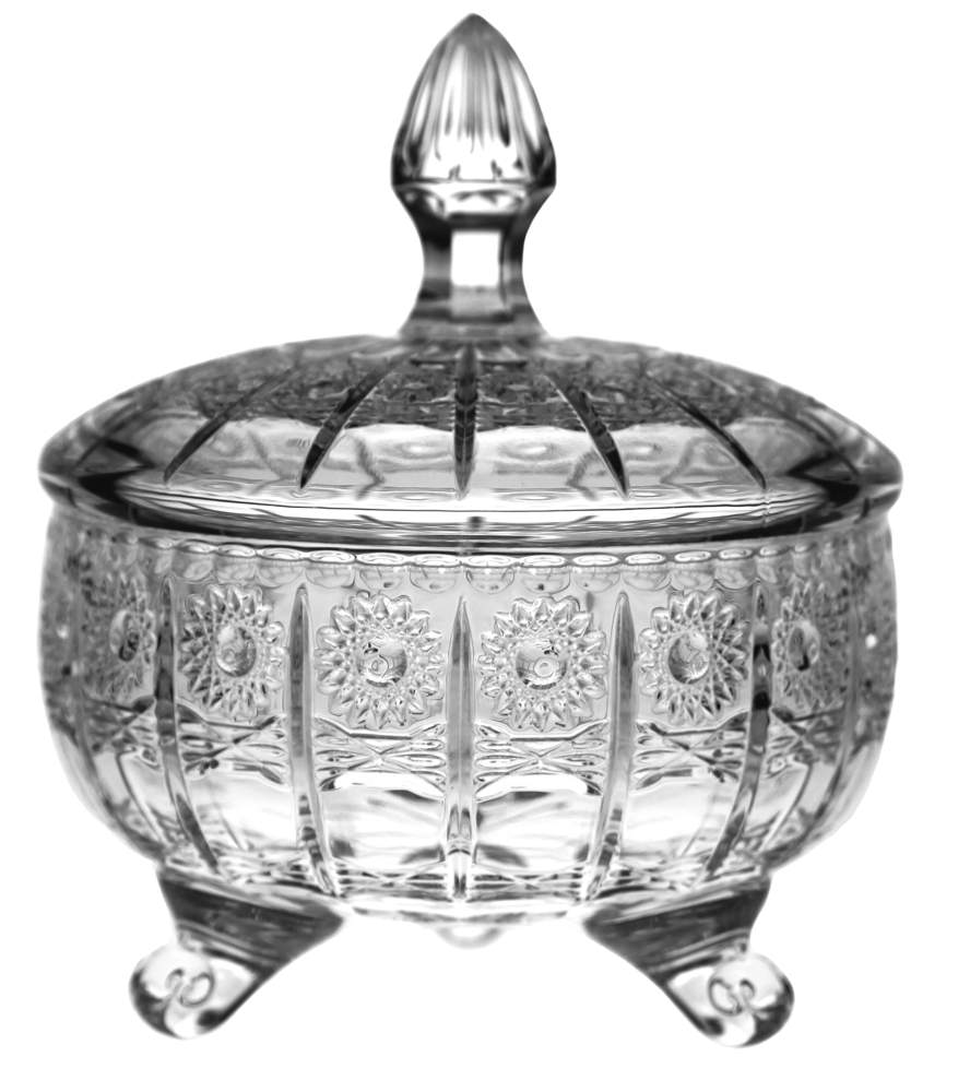 CRYSTAL BOHEMIA Доза 500PK с крышкой на ножках 21см 56222/0/57030/210 БПХ028
