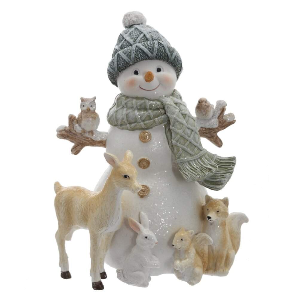 REMECO COLLECTION Фигурка 822982 Снеговик и лесные звери 12х10х16см 2 вида (полимер) 