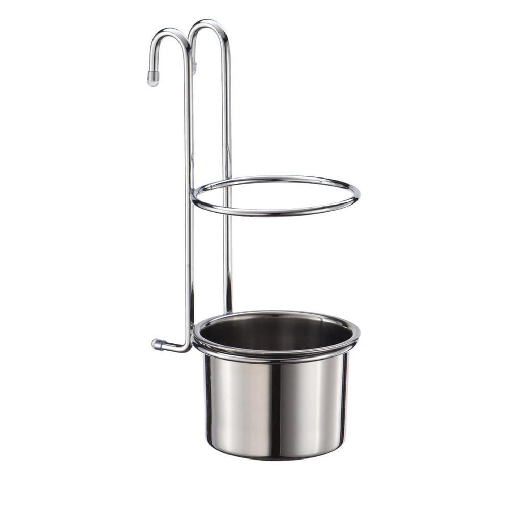 Полка на рейлинг 1 стакан подвесной для столовых приборов 135х105х260  (YJ-G017E) Хром