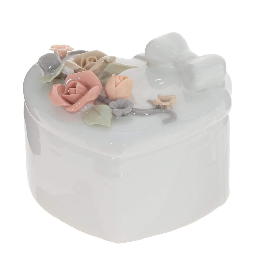 REMECO COLLECTION Шкатулка 772386 Сердце фарфор L8 W7 H6,5см