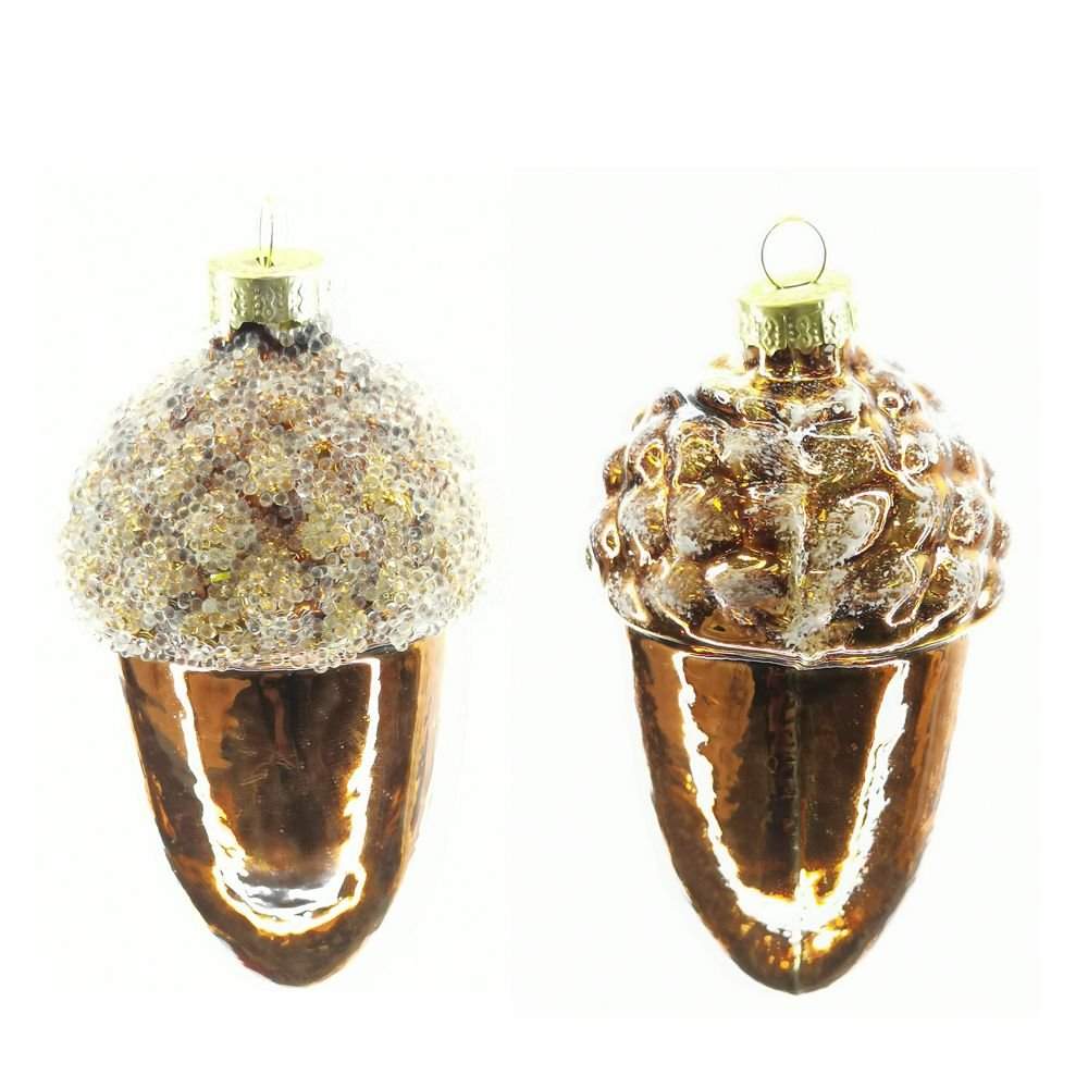 REMECO COLLECTION Игрушка елочная Желудь 753064 стекло 5,5х5,5х10см 2 вида