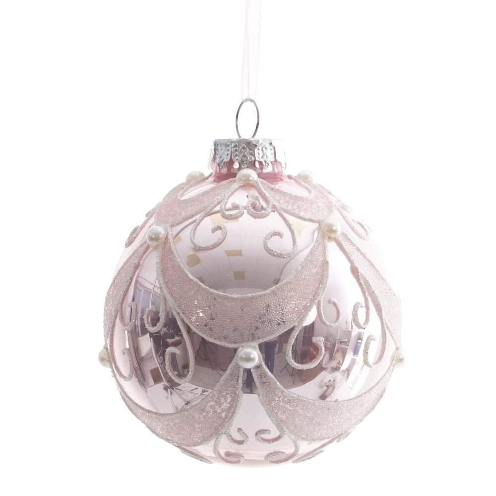 REMECO COLLECTION Игрушка елочная Шар 813295 розовый стекло 8см