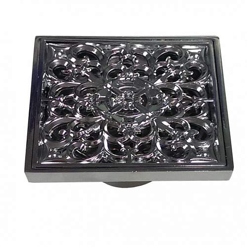 Трап хром.с декор. 100х100 верт.с сух.затвором воды  00030