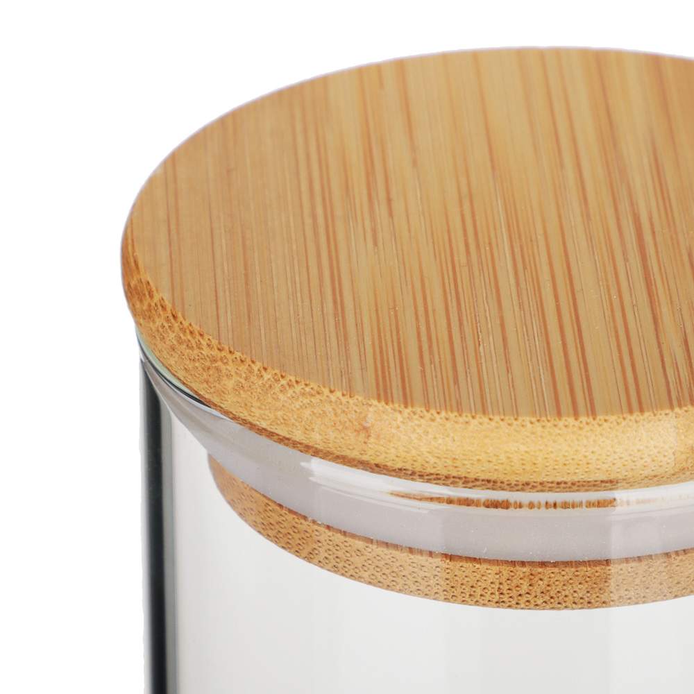 VETTA Банка 828-273 Эко Эллипс д/сыпучих 400мл стекло/бамбук 155x65мм  