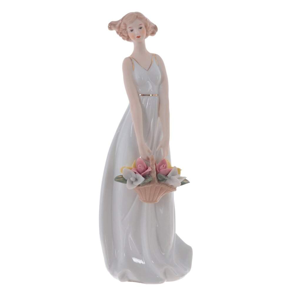 REMECO COLLECTION Статуэтка 804741 Девушка с корзинкой цветов фарфор 11,5х11х28см