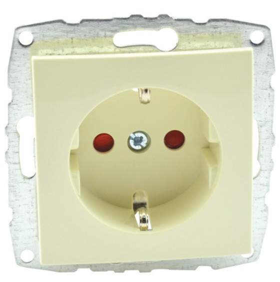 Розетка Mono  500-001721-119  Крем  1-я  с/з с/п з/ш 16А L/D