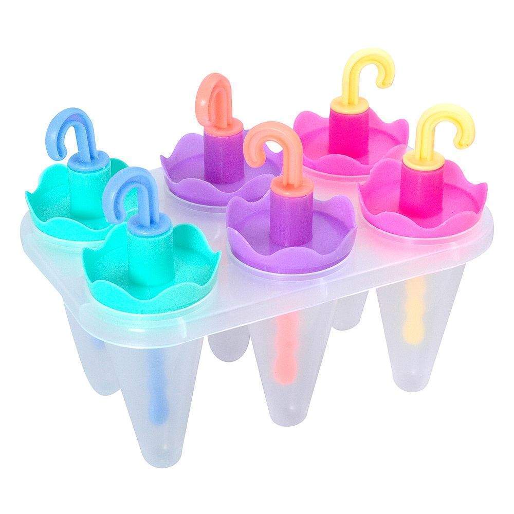 МУЛЬТИДОМ Форма VL80-353 д/мороженого Яркие зонтики 6 ячеек  