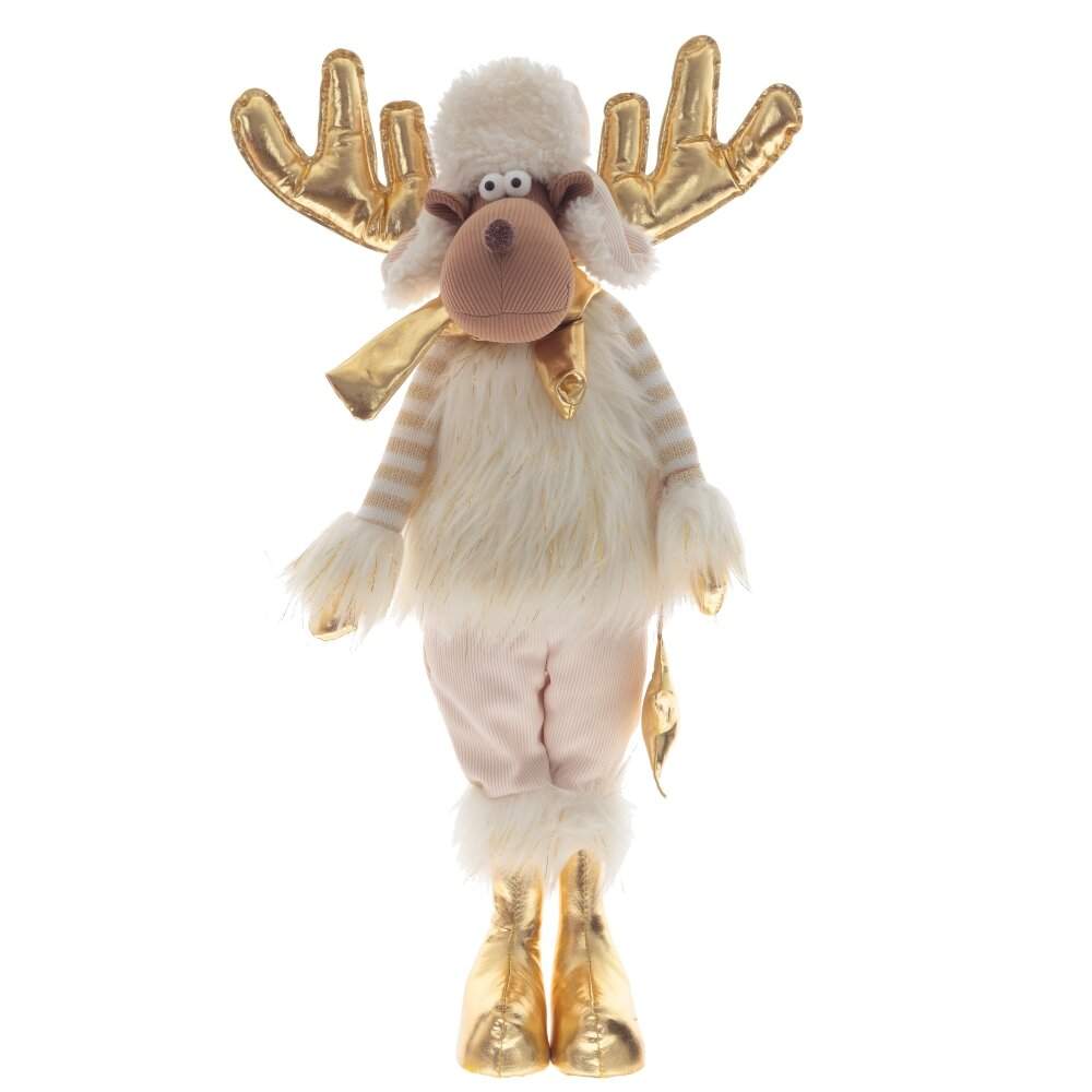 REMECO COLLECTION Игрушка набивная 813432 Олень крем/золото 33х17х59см 