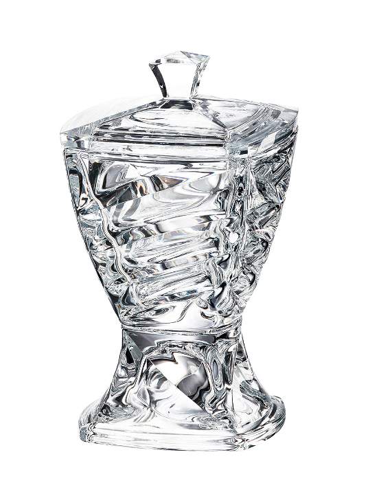 CRYSTALITE BOHEMIA Ваза Facet 24см д/конфет и фруктов с крышкой стекло 26021
