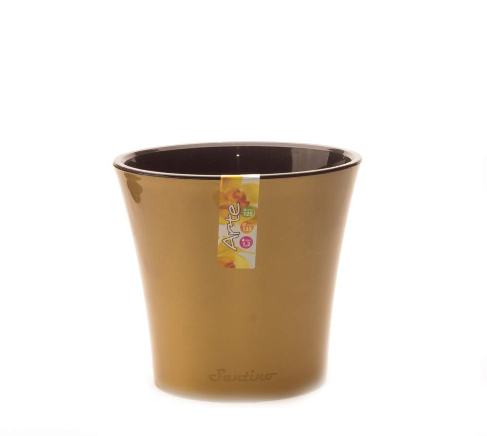 Кашпо  Арте  1,2л  золото/черный  ЭД  П5741