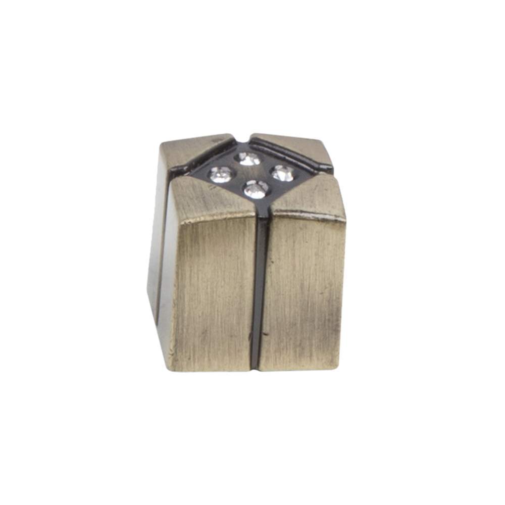 Ручка-кнопка  CRL10 BA  бронза с кристаллами 