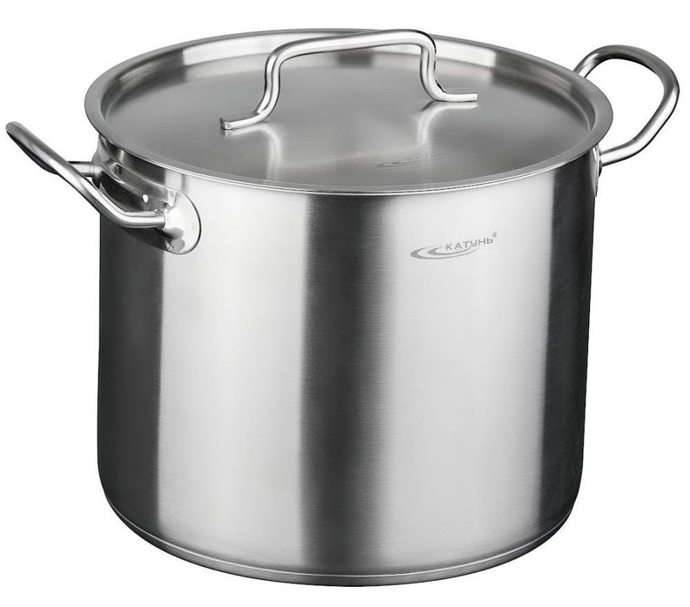 КАТУНЬ Общепит-Шеф Кастрюля  9л d24 h20 с мет.крышкой нерж.тройное дно КТ-ОБ-09 