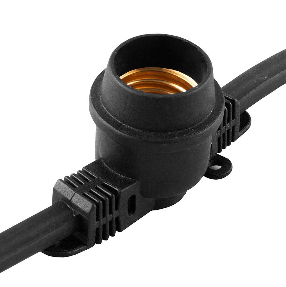 Гирлянда  CL50-8  230V 10патр. E27 черный, шаг 50см, IP 65, 5м+3м шнур  29883